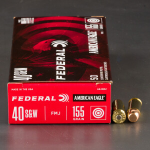 50rds - 40 S&W Federal American Eagle 155gr. FMJ Ammo