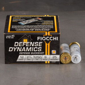 250rds – 12 Gauge Fiocchi 2-3/4" 9 Pellet #1 Buckshot Ammo