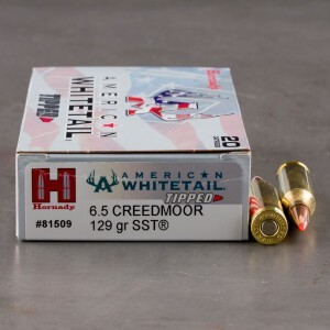 20rds – 6.5 PRC Hornady American Whitetail Tipped 129gr. SST Ammo