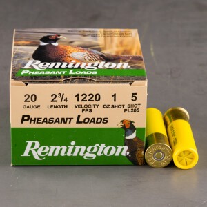 25rds - 20 Gauge Remington Pheasant Load 2 3/4" 1oz. #5 Shot Ammo