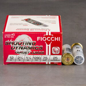250rds – 12 Gauge Fiocchi Shooting Dynamics 2-3/4" 1-1/8oz. #7.5 Shot Ammo