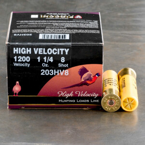 25rds - 20 Gauge Fiocchi High Velocity 3" 1-1/4 Ounce #8 Shot Ammo