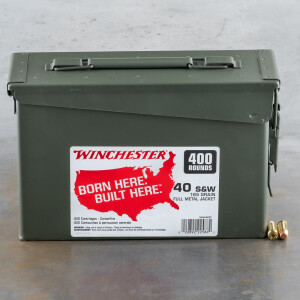 400rds – 40 S&W Winchester 165gr. FMJ Ammo in Ammo Can