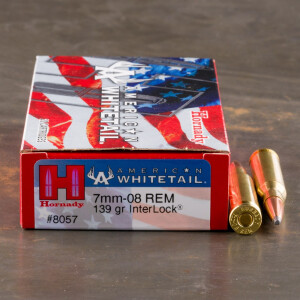 20rds - 7mm-08 Rem. Hornady American Whitetail 139gr. InterLock SP Ammo