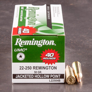 40rds - 22-250 Remington UMC 50gr. Jacketed Hollow Point Ammo