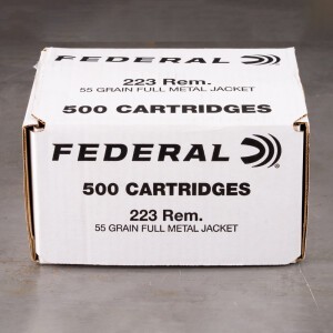 500rds – 223 Rem Federal American Eagle 55gr. FMJ Ammo