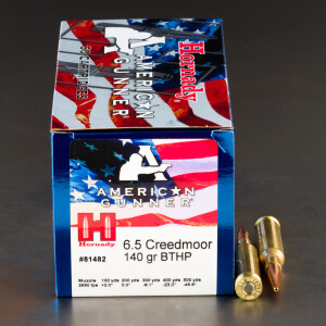 500rds – 6.5 Creedmoor Hornady American Gunner 140gr. HPBT Ammo