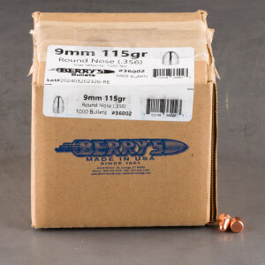 1000pcs - 9mm .356" Dia Berry's 115gr. Plated RN Bullets