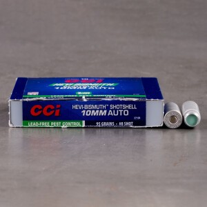 10rds – 10mm CCI Pest Control Shotshell 95gr. #8 Bismuth Shot Ammo