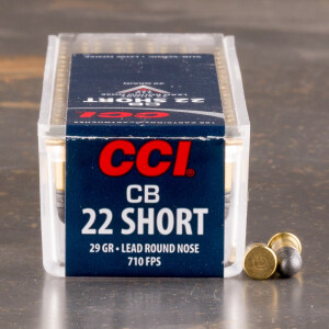 100rds - .22 CB Short CCI 29gr. Lead Round Nose Ammo
