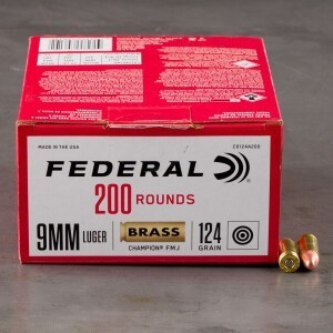 200rds – 9mm Federal Champion 124gr. FMJ Ammo