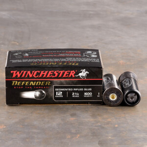 100rds – 12 Gauge Winchester Defender 2-3/4" 1oz. Segmented Rifled Slug Ammo