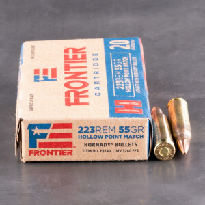 500rds – 223 Rem Hornady Frontier 55gr. HP Match Ammo
