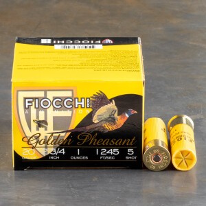 25rds - 20 Gauge Fiocchi 2 3/4" 1oz. #5 Shot Golden Pheasant  Nickel Plated