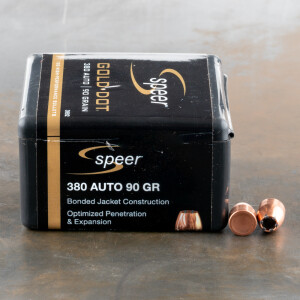 100pcs - 380 Cal .355" Dia Speer Gold Dot 90gr. Bonded HP Bullets