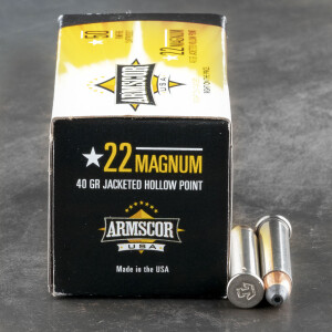 50rds – 22 WMR Armscor 40gr. JHP Ammo