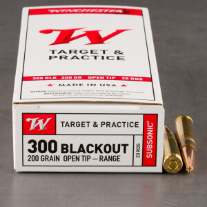 20rds – 300 AAC Blackout Winchester Subsonic 200gr. Open Tip Ammo