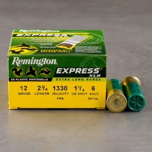25rds – 12 Gauge Remington Express XLR 2-3/4" 1-1/4oz. #6 Shot Ammo