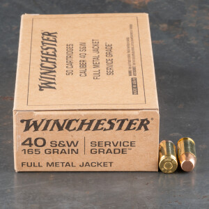 500rds – 40 S&W Winchester Service Grade 165gr. FMJ Ammo