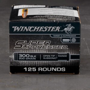 125rds – 300 AAC Blackout Winchester Super Suppressed 200gr. Open Tip Ammo