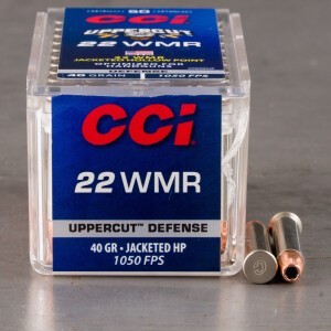 50rds – 22 WMR CCI Uppercut 40gr. JHP Ammo