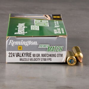 20rds – 224 Valkyrie Remington Premier Match 90gr. OTM MatchKing Ammo