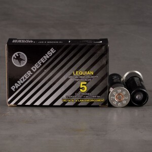 5rds – 12 Gauge Panzer Defense Lequian HV 2-3/4" 1oz. Rifled Slug Ammo