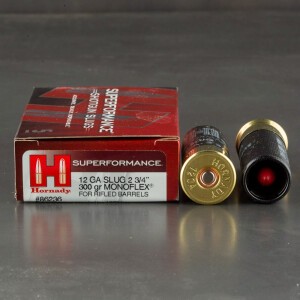5rds – 12 Gauge Hornady Superformance 2 3/4" 300gr. MonoFlex Slug Ammo