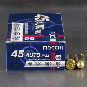 1000rds – 45 ACP Fiocchi 230gr. FMJ Ammo
