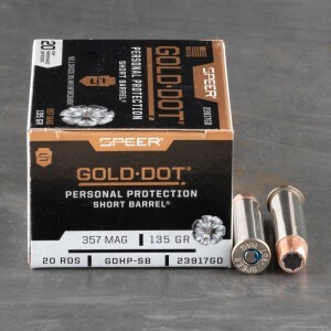 200rds – 357 Magnum Speer Gold Dot Short Barrel 135gr. JHP Ammo