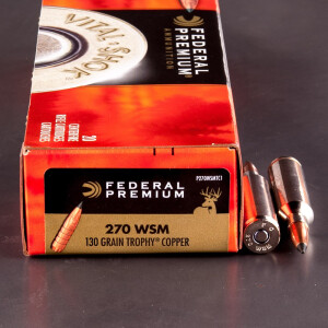 20rds - 270 WSM Federal Vital-Shok 130gr. Trophy Copper Ammo
