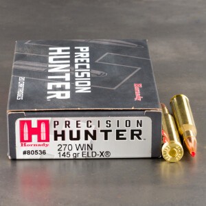 20rds – 270 Win Hornady Precision Hunter 145gr. ELD-X Ammo
