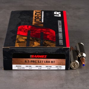 20rds – 6.5 PRC Barnes VOR-TX LR 127gr. LRX BT Ammo