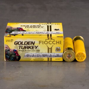 10rds – 20 Gauge Fiocchi Golden Turkey 3" 1-1/4oz. #5 Shot Ammo 10rds – 20 Gauge Fiocchi Golden Turkey 3" 1-1/4oz. #5 Shot Ammo