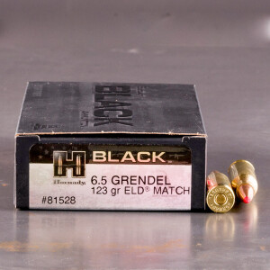 20rds - 6.5 Grendel Hornady Black 123gr. ELD Ammo