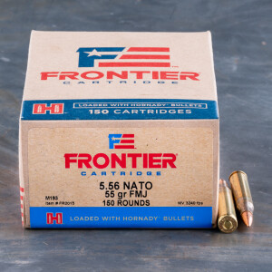 150rds – 5.56x45 Hornady Frontier 55gr. FMJ M193 Ammo