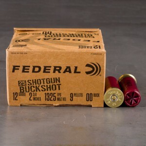 250rds – 12 Gauge Federal 2-3/4" 9 Pellet 00 Buckshot Ammo