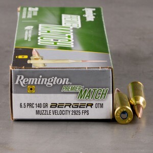 20rds – 6.5 PRC Remington Premier Match 140gr. OTM Ammo