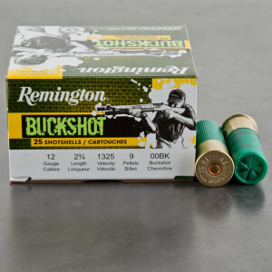 250rds – 12 Gauge Remington Express 2 3/4" 9 Pellet 00 Buckshot Ammo