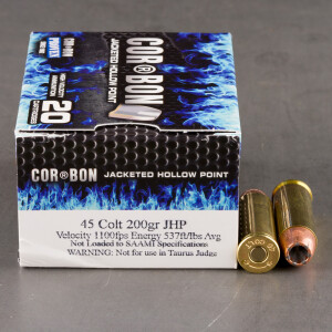 20rds - 45 Long Colt Corbon 200gr. +P HP Ammo