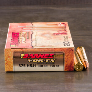 20rds – 375 H&H Mag Barnes VOR-TX Safari 300gr. TSX FN Ammo