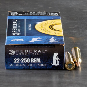 20rds – 22-250 Federal Power-Shok 55gr. SP Ammo