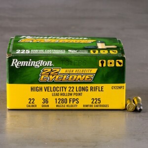 225rds – 22 LR Remington 22 Cyclone 36gr. LHP Ammo