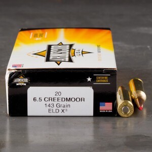 20rds – 6.5 Creedmoor Armscor USA 143gr. ELD-X Ammo