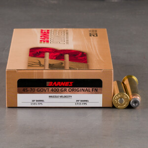 20rds – 45-70 Govt. Barnes Pioneer 400gr. SJHP Ammo