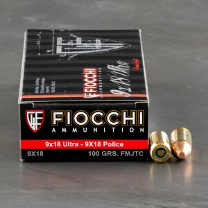 50rds – 9x18 Ultra Fiocchi 100gr. FMJTC Ammo