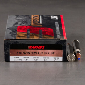 20rds – 270 Win Barnes VOR-TX Long Range 129gr. LRX BT Ammo