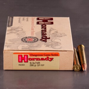 20rds – 9.3x74R Hornady Dangerous Game Series 286gr. Interlock SP-RP Ammo