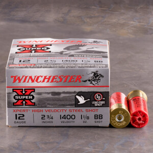 25rds – 12 Gauge Winchester Xpert Hi-Velocity 2-3/4" 1-1/8 oz. BB Steel Shot Ammo