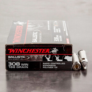 20rds - 308 Win Winchester Ballistic Silvertip 168gr. Polymer Tip Ammo